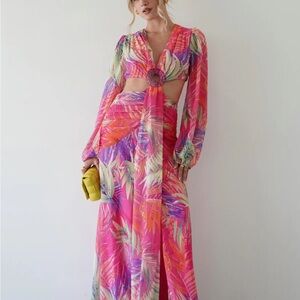Vibrant Tropical Maxi Dress